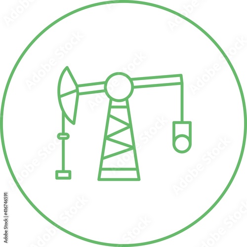 Unique Pumpjack Line Vector Icon