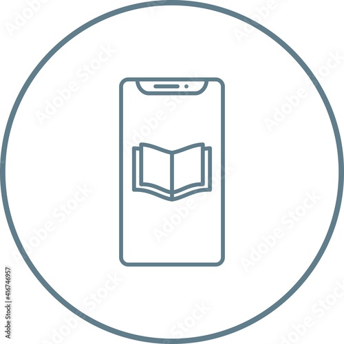 Unique E-Learning Line Vector Icon