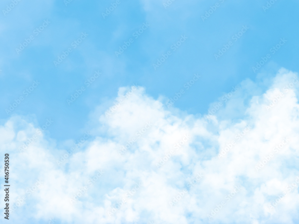 Illustrazione Stock 青空と入道雲のイラスト ふわふわとした雲の壁紙 Adobe Stock