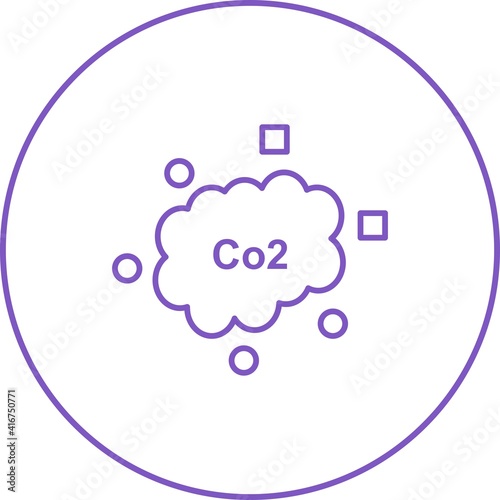 Unique Carbon dioxide Vector Line Icon