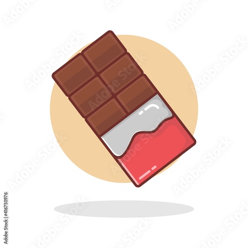 Chocolate bar, cute and charming vector illustration
