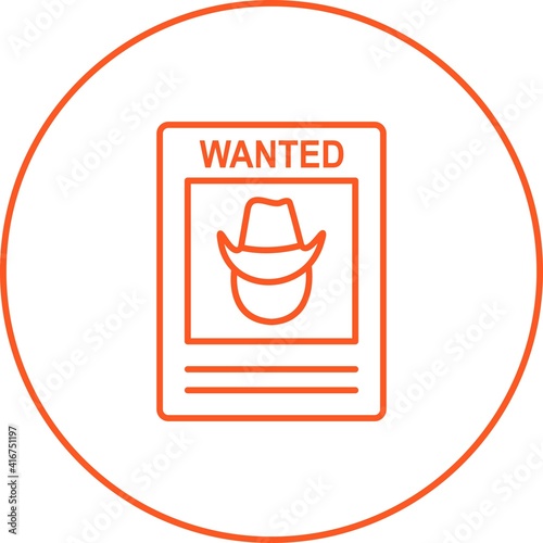 Unique Wanted Poster Line Vector Icon