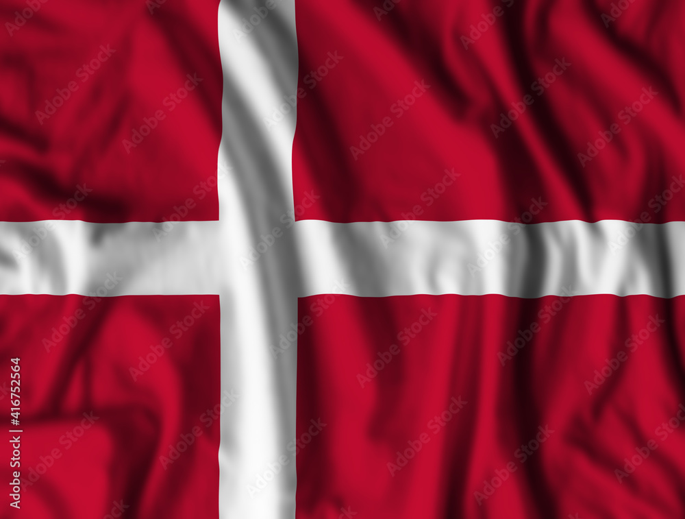 Denmark flag realistic waving