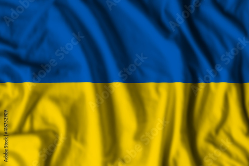 Ukraine flag realistic waving