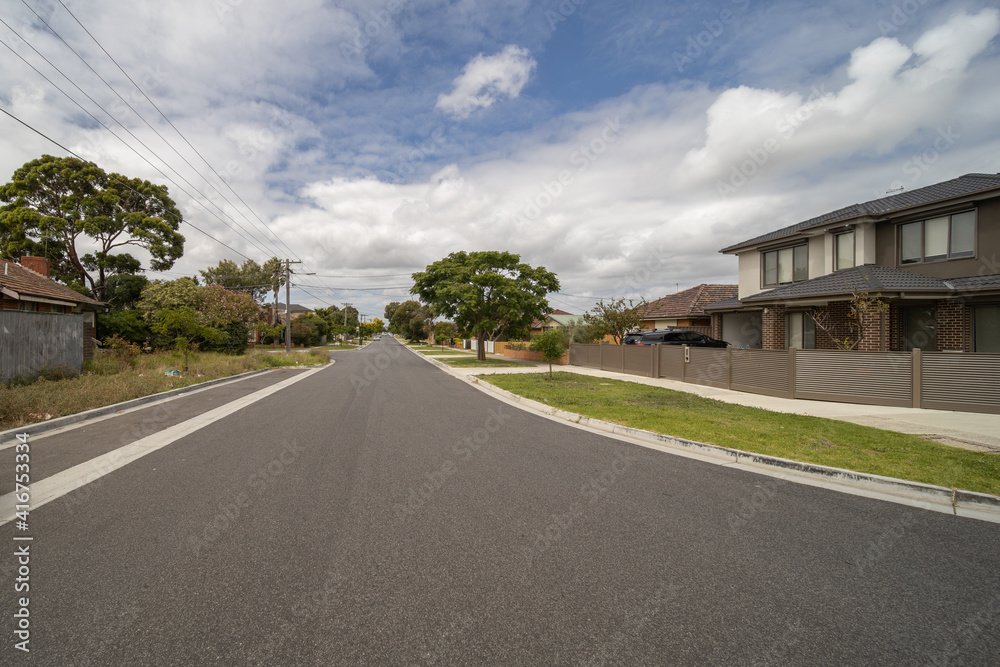 Naklejka premium Brick Veneer town houses in Melbourne Victoria Australian Suburbia