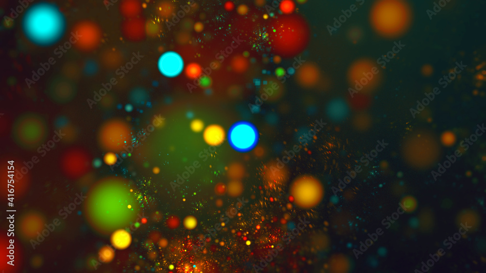 Multi colored fractal abstract bokeh background
