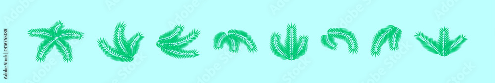 set of palm sunday leaves cartoon icon design template with various models. vector illustration isolated on blue background