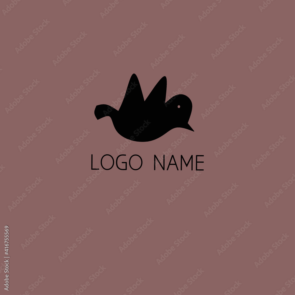 Naklejka premium black flying bird animal logo icon