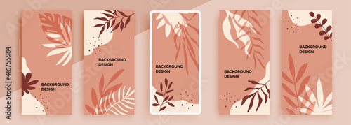 Trendy editable template for social networks stories, vector illustration. Design backgrounds for social media.