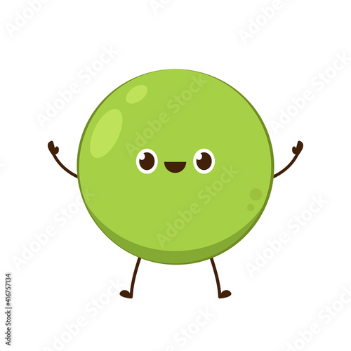 Peas character design. Peas on white background.
