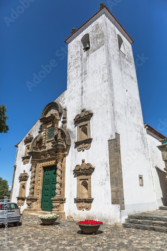 Exterior view at the Church of Santa Maria or Church of Our Lady of Sardon, inside the fortress at the Braganca city castle photo