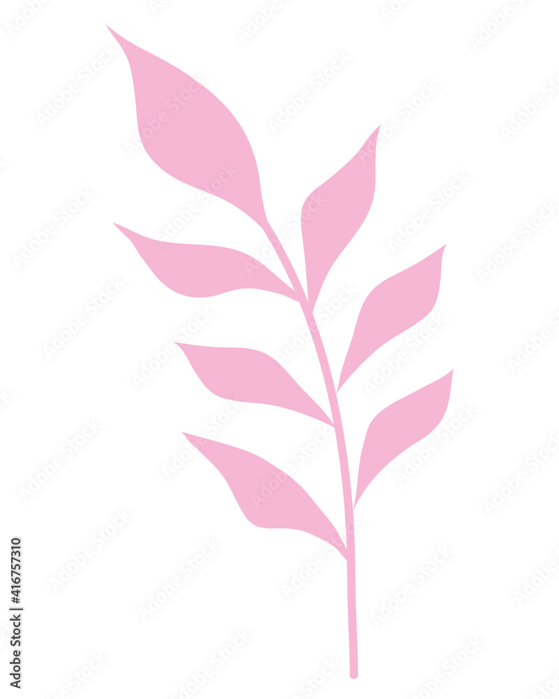 pink leafs branch foliage icon vector illustration design pink leafs branch foliage icon vector illustration design