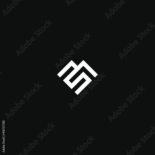 MS monogram letter vector download icon