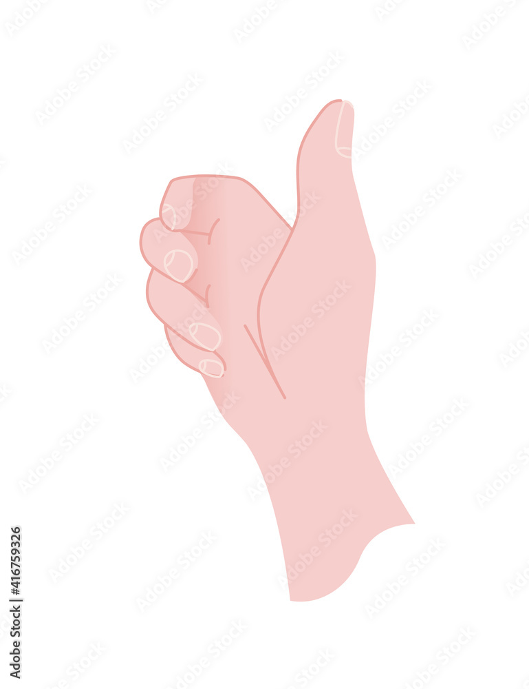 Gestures of human hand hold template flat vector illustration isolated on white background Gestures of human hand hold template flat vector illustration isolated on white background
