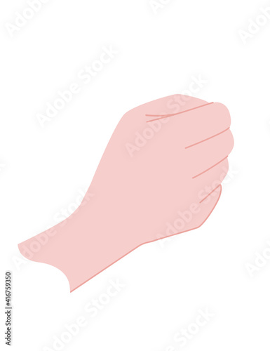 Gestures of human hand hold template flat vector illustration isolated on white background