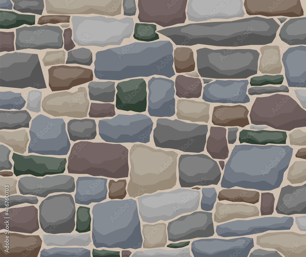 Naklejka Texture of stones, stone wall. Vector illustration.
