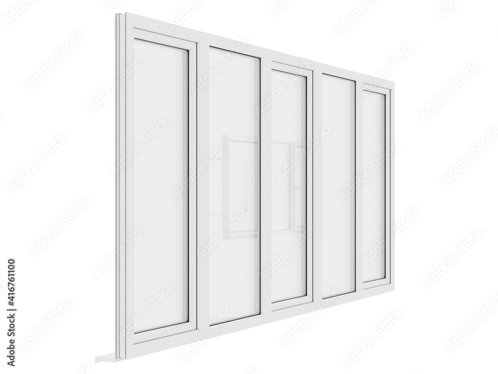 The image of the sample window on white background. 3D Rendering The image of the sample window on white background. 3D Rendering