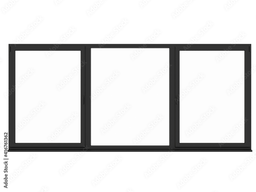 The image of the sample window on white background. 3D Rendering The image of the sample window on white background. 3D Rendering