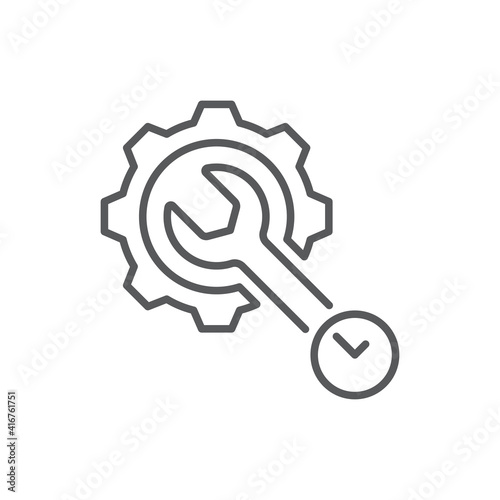 Periodic maintenance icon, color, line, outline vector sign, linear style pictogram isolated on white. Symbol, logo illustration