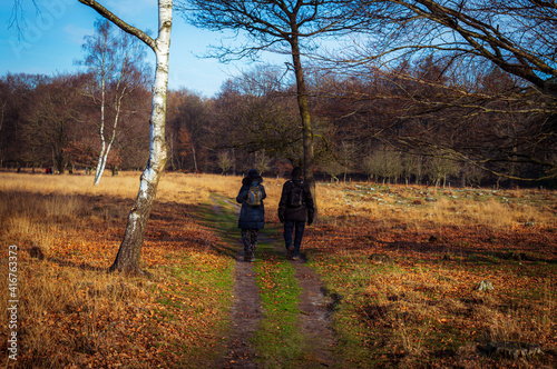 Two people having a walk in nature