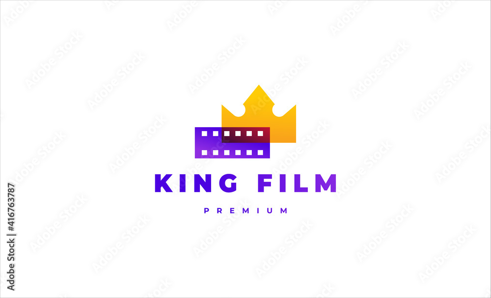 King Film Logo Design Vector Icon Illustration