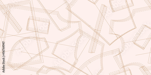 Seamless pattern with sewing patterns