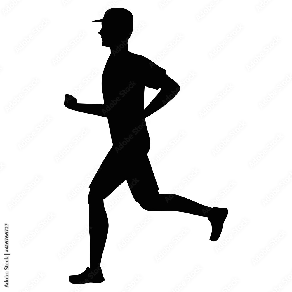 athlete running sport silhouette icon vector illustration design