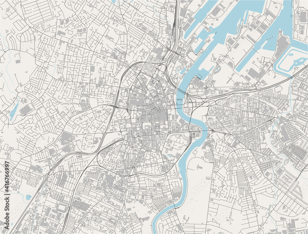 Fototapeta mapa miasta Belfast, Irlandia Północna, Wielka Brytania