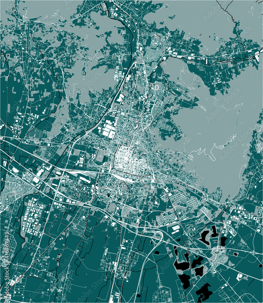 Obraz premium map of the city of Brescia, Lombardy, Italy
