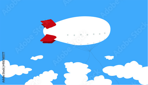 Vector Illustration of a Blimp, Zeppelin, Airship