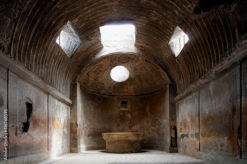Canvas Print Italy, Naples, Pompeii, the Thermal Baths, a very important archaeological site