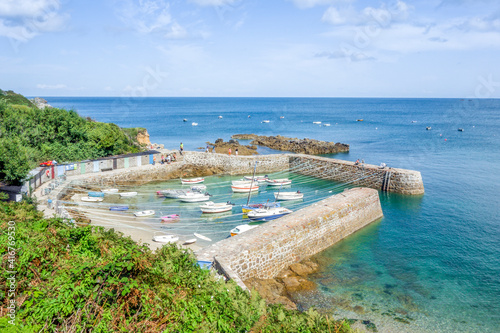 Tableau sur toile Port Racine, small touristic and picturesque harbour in summer, Saint-Germain-de