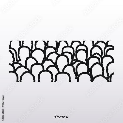 Crowd of anonymous people, vector illustration of society members with. population. urban lifestyle concept.