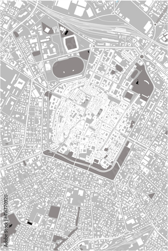 map of the city of Modena, Emilia-Romagna, Italy