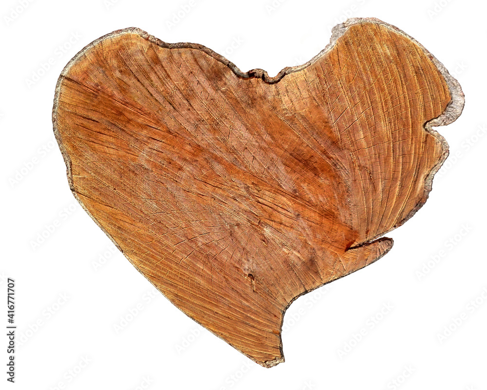 Wood heart isolated on white background. Timber wood piece in heart shape - love in nature concept. Wooden stump desk. Tree slice slice of a tree in heart form. Brown wood board as signboard top view. Wood heart isolated on white background. Timber wood piece in heart shape - love in nature concept. Wooden stump desk. Tree slice slice of a tree in heart form. Brown wood board as signboard top view.