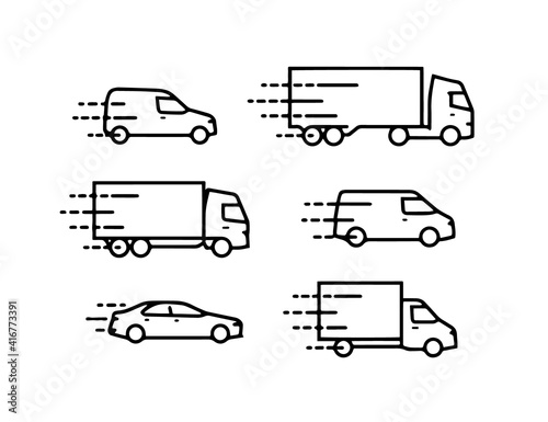 pack icons with cars and trucks
