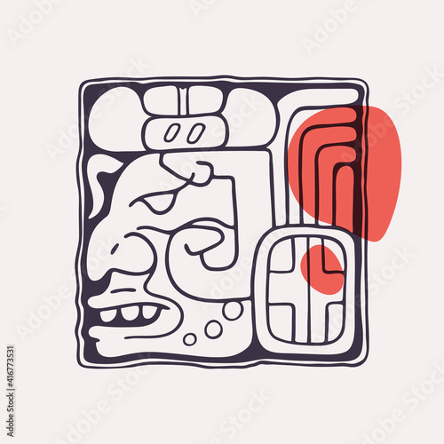 Aztec style letter J initial.