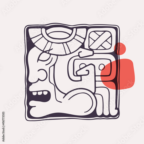 Aztec style letter G initial.