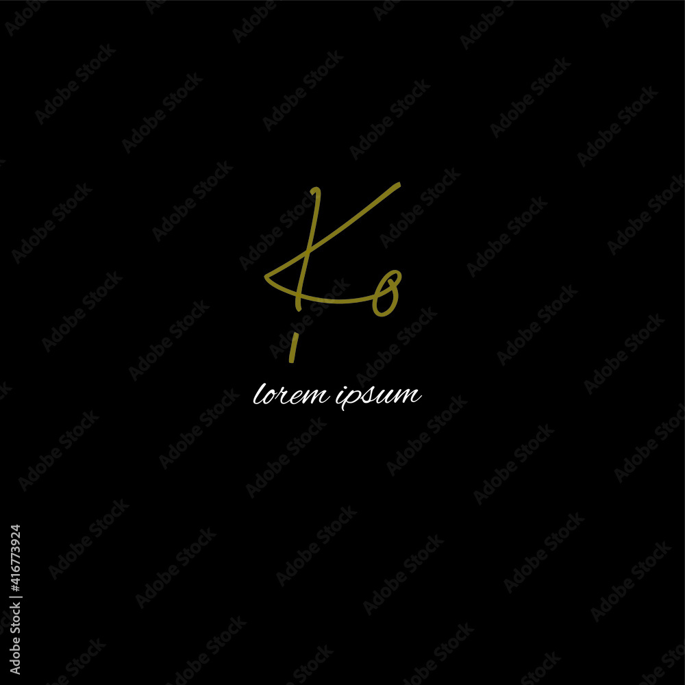 Initial ko beauty monogram and elegant logo design Initial ko beauty monogram and elegant logo design
