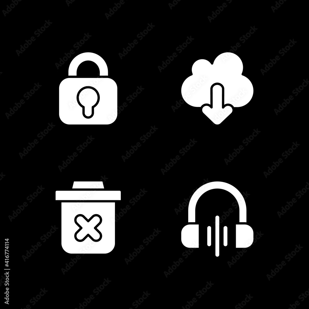 Modern interface white glyph icons set for dark mode. Downloading ...