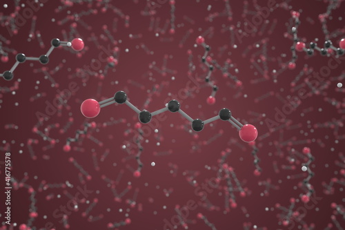 Molecule of Glutaral. Molecular model, science related 3d rendering photo