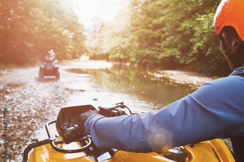 Ride an ATV in the first person off-road.