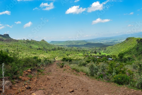 Scenic rural scene in Rift Valley  Rural Kenya