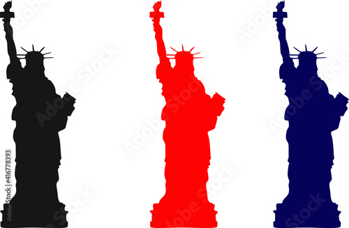 Vector of the Colored USA liberty statues 