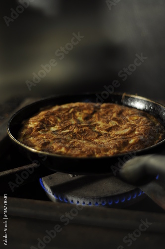 frying pan with chicken