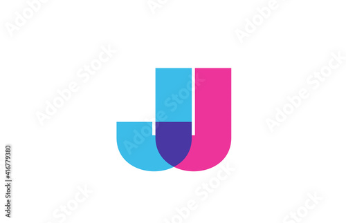 Free Download intersected J letter logo icon for company. Blue and pink alphabet design for corporate and business - GFXLoad