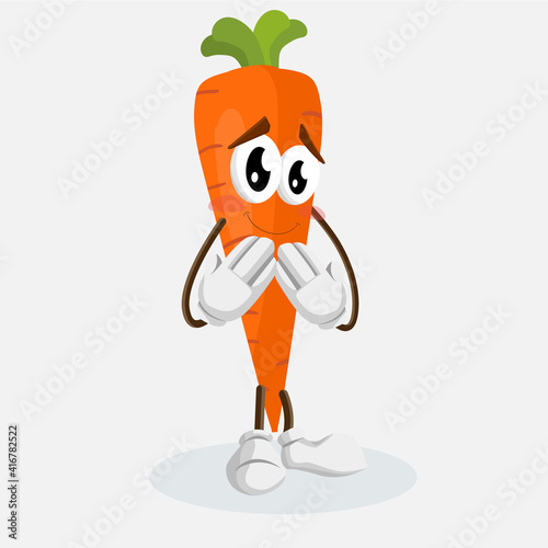 Carrot Logo mascot ashamed pose