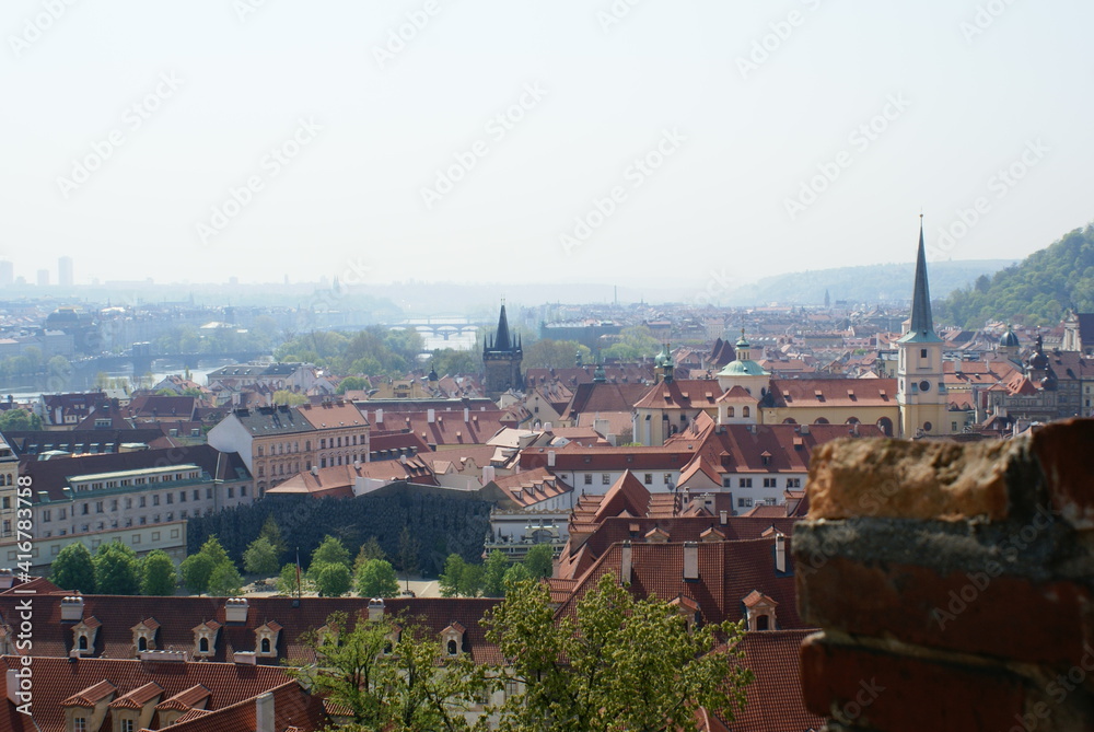 Aerial view of Prague, capital city of Czech Republic