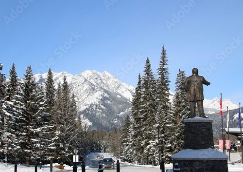 Rocky mountains, Banff, Alberta, Winter getaway concept.