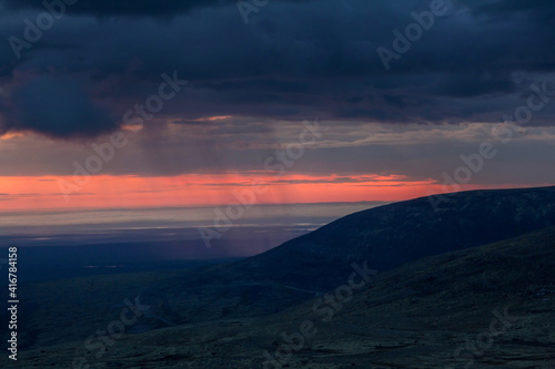 beautiful sunset in the mountains. Khibiny, Kola Peninsula, Murmansk region, Russia © Павел Ващенков